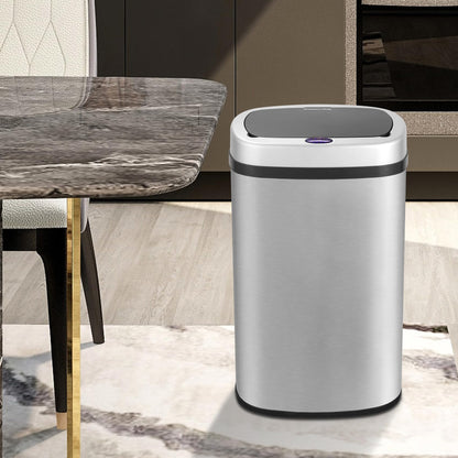 Stainless Steel Automatic Touchless Kitchen Bathroom Sensor Bin,Trash Can,Touch Bin (58LRound)