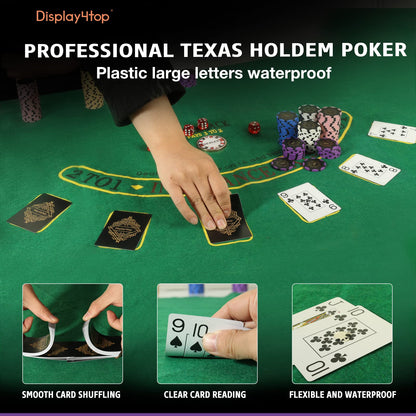 Clay Poker Chips Set for Texas Holdem,Poker Chips with Denominations,Features a high-end Carrying case with Leather Interior Design and German Polycarbonate Shell(300pcs - 13.5g)