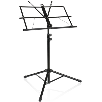 Adjustable Heights Sheet Music Stand Holder,Portable Folding Metal Music Stand with Carrying Bag,Lightweight for Storage or Travel, Black